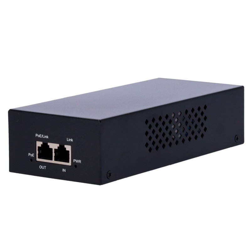 PoE-Injektor - Eingabe/Ausgabe RJ45 10/100/1000 Mbps - Leistung 90 W - Maximale Entfernung 100 m - PoE/PoE+/Hi-PoE IEEE802.3af/a