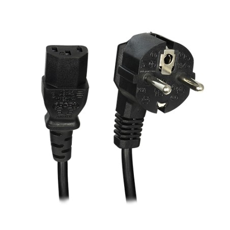 Kabel to Stecker - Stecker QT3 - Kompatibel mit Steckern des Typs F - 250VAC / 16A MAX - 140cm lang - AC-EU-C14F - 1