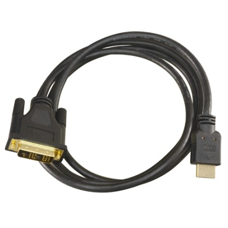 DVI zu HDMI Kabel - HDMI-A-Stecker - DVI-Stecker - 1.8 m - Farbe schwarz - Korrosionsschutz-Steckverbinder - DVI-HDMI-2 - 1