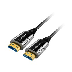 HDMI-Glasfaserkabel - HDMI Typ A Stecker - Unterstützt 4K@60 Hz - 100 m - Kabel ist nicht umkehrbar - Farbe schwarz - HDMI-OPTIC