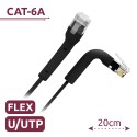 Cable UTP flexible - Ethernet - Conectores RJ45 - Categoría 6A - 0,2 m - Color negro
