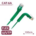 Cable UTP flexible - Ethernet - Conectores RJ45 - Categoría 6A - 1 m - Color verde