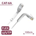 Cable UTP flexible - Ethernet - Conectores RJ45 - Categoría 6A - 1 m - Color blanco