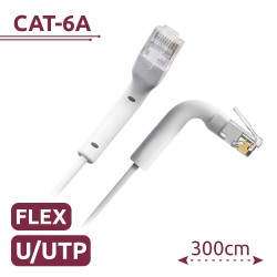 Cable UTP flexible - Ethernet - Conectores RJ45 - Categoría 6A - 3 m - Color blanco