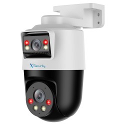 X-Security IP Tandem series ULTRA - Dual lens (Panorama 2Mpx + PT 2Mpx)) - PT Lens 4 mm | Panorama Lens 4 mm - Dual Ligh - XS-IP
