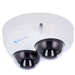 X-Security Dual Dome IP-Kamera - 2x 4 Megapixel (2560x1440) - Festlinse 2.8mm - WDR 120dB | Dual Light (IR 60m und Weißlicht 60m