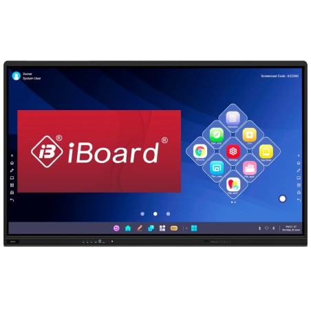 IBOARD Interaktives Monitor 65'' 4K - Auflösung 3840x2160 - HDMI-Eingänge, VGA, DP, Typ-C, LAN, USB, OPS - Blickwinkel 178º - In