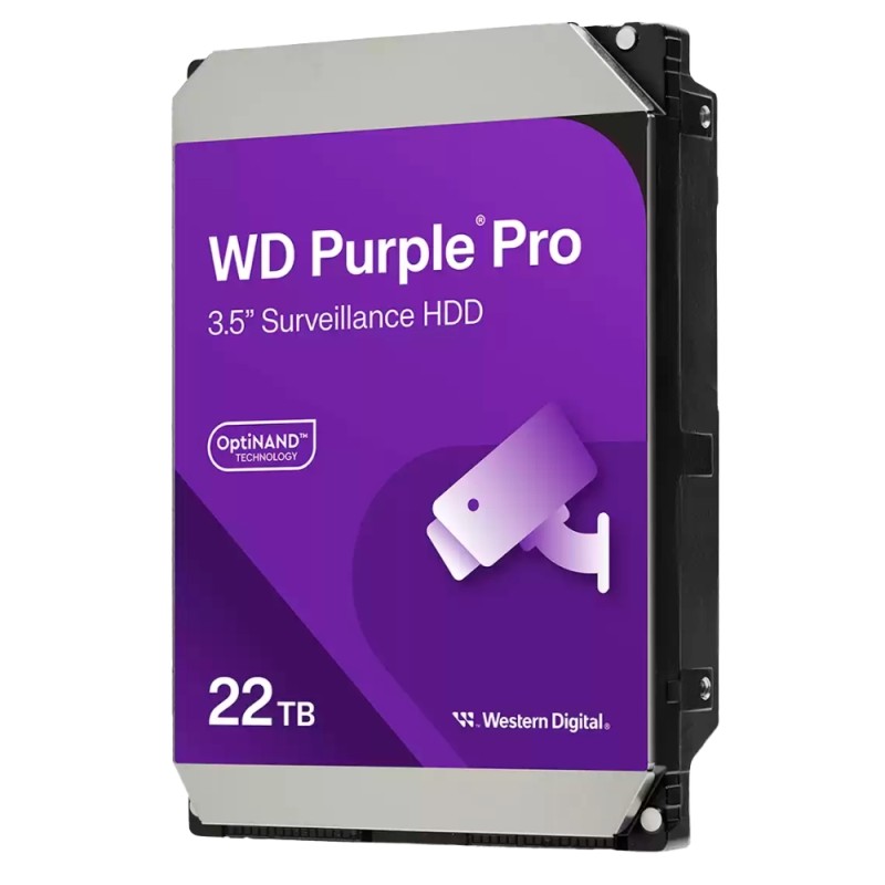 Western Digital Hard Drive - Capacity 22 TB - SATA interface with up to 265 MB/s - Model WD221PURP - Designed for DeepLe - HD22T