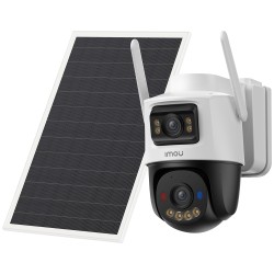 AOV Dual-Kamera-Kit 5MP+5MP - 4G / WLAN/ 10000 mAh / Solarpanel 8W - 3.6mm / Auto-Tracking / IR + Vollfarbe - Zwei-Wege-Audio / 
