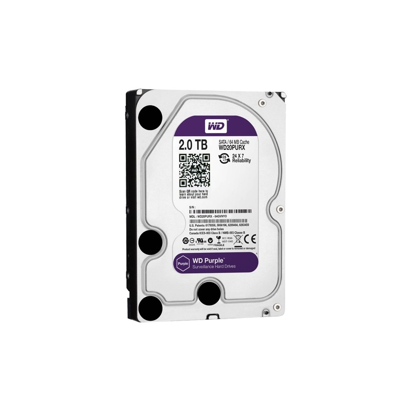Western Digital Festplatte - Kapazität 2 TB - SATA-Schnittstelle mit bis zu 175 MB/s - Modell WD23PURZ - Speziell für Videorekor