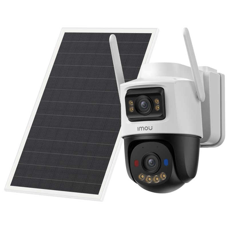 AOV Dual-Kamera-Kit 5MP+5MP - 4G+SIM / WLAN/ 10000 mAh / Solarpanel 8W - 3.6mm / Auto-Tracking / IR + Vollfarbe - Zwei-Wege-Audi