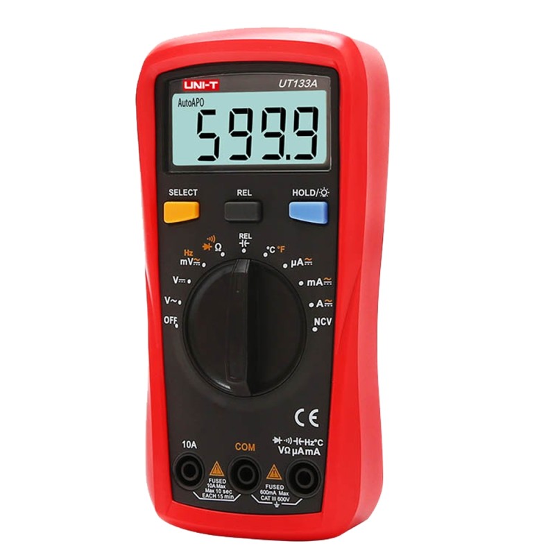 Hand-Digital-Multimeter - DC und AC Spannungsmessung bis zu 600V - DC- und AC-Strommessung bis zu 10A - Messung von Widerstand, 
