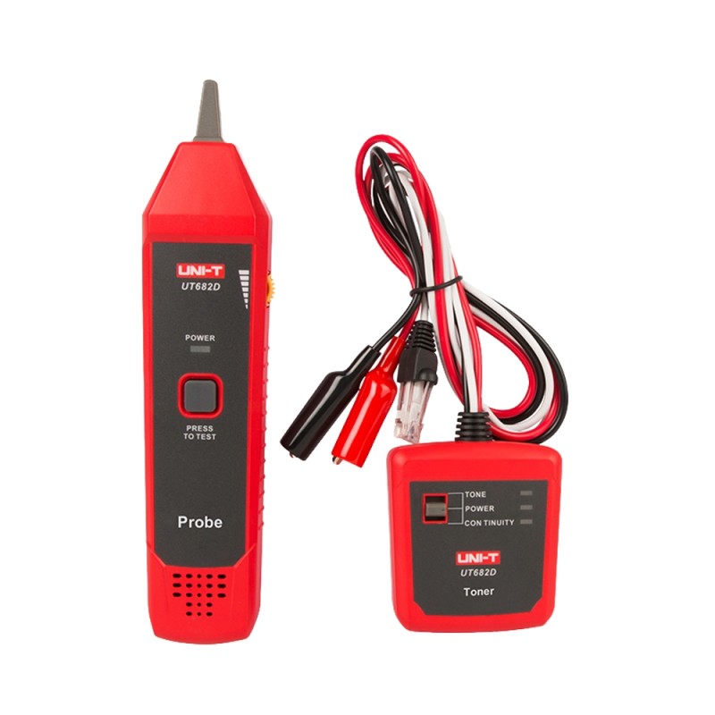 UNI-T - Kabel-Tester - Telefonleitung, Doppeladerkabel und Stromkabel - Automatische Abschaltung - Polaritätsanzeige an Telefonk