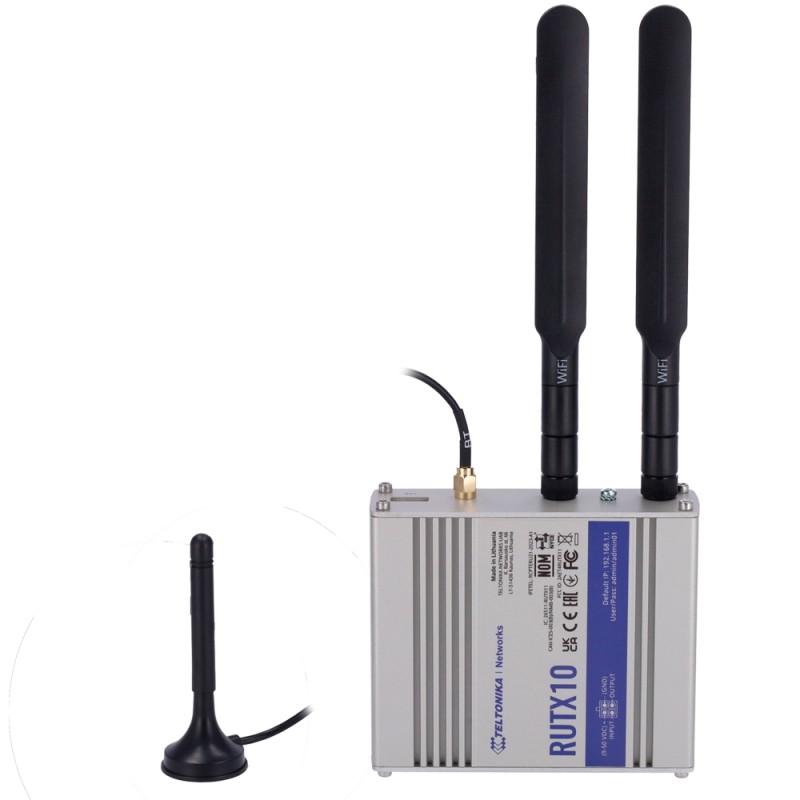 Teltonika Industrial router - WLAN 5 - Bluetooth LE 4.0 - 4 Ethernet ports RJ45 Gigabit - USB 2.0 - Digital input/output - TK-RU