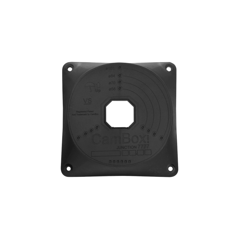 Junction box - For dome cameras - Suitable for outdoor use - Ceiling or wall installation - Made of plastic - Color: black - CBO
