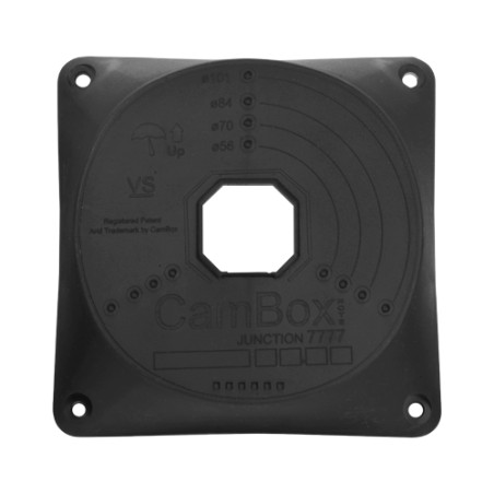 Junction box - For dome cameras - Suitable for outdoor use - Ceiling or wall installation - Made of plastic - Color: black - CBO