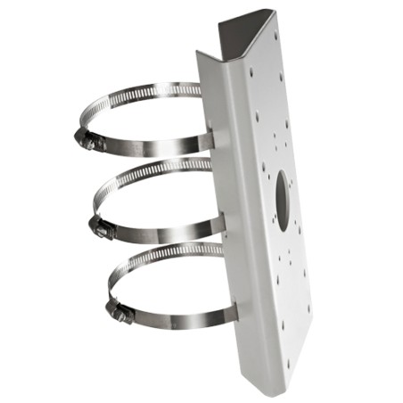 Pole/lamppost mount - For bullet cameras - Diameter range 67~127 mm - Suitable for outdoor use - White - DS-1275ZJ - 1