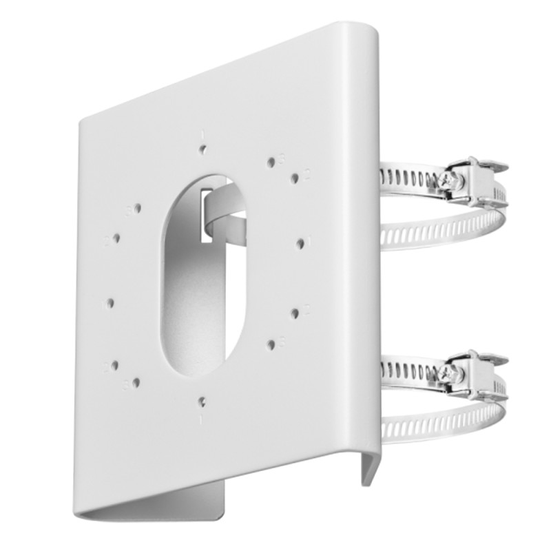 Bracket for masts/lantern poles - For bullet cameras - Diameter range 67~127 mm - Stainless steel with anti-corrosion treatment 