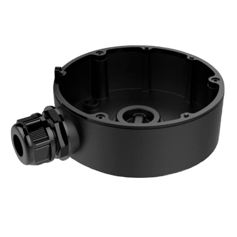 Connection box - For dome cameras - Suitable for outdoor use - Ceiling or wall installation - Colour black - Cable pin - DS-1280