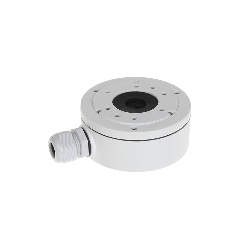 Junction box - For dome or bullet cameras - Suitable for outdoor use - Ceiling or wall installation - Cable pin - White