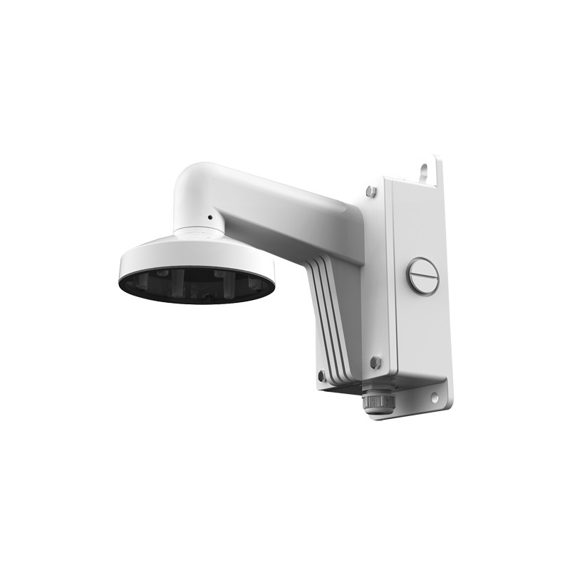 Wall mount - Junction box - Suitable for outdoor use - White color - Compatible with Hiwatch Hikvision - Cable pin - DS-1473ZJ-1