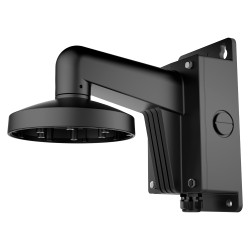 Wall mount - Junction box - Suitable for outdoor use - Compatible with Hiwatch Hikvision - Cable pin - Color: Black - DS-1473ZJ-