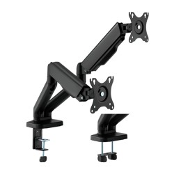Support for two monitors - Installation on the table - Maximum load 9 kg/arm - Tilt -90º +90º - VESA 75x75mm - VESA - LDT46-C024