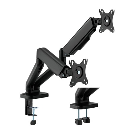 Support for two monitors - Installation on the table - Maximum load 9 kg/arm - Tilt -90º +90º - VESA 75x75mm - VESA - LDT46-C024
