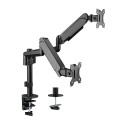 Support for two monitors - Installation on the table - Maximum load 9 kg/arm - Tilt -35º +35º - VESA 75x75mm - VESA - LDT48-C024
