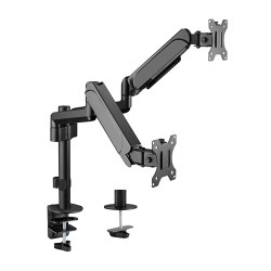Support for two monitors - Installation on the table - Maximum load 9 kg/arm - Tilt -35º +35º - VESA 75x75mm - VESA - LDT48-C024