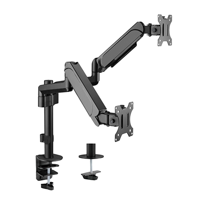Support for two monitors - Installation on the table - Maximum load 9 kg/arm - Tilt -35º +35º - VESA 75x75mm - VESA - LDT48-C024
