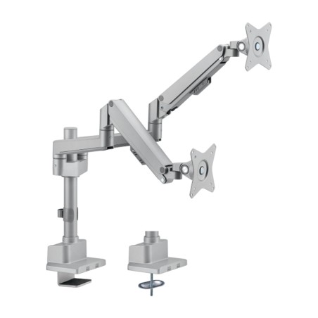 Support for two monitors - Installation on the table - Maximum load 9 kg/arm - Tilt -45º +45º - VESA 75x75mm - VESA - LDT62-C024