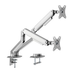 Support for two monitors - Installation on the table - Maximum load 9 kg/arm - Tilt -55º +55º - VESA 75x75mm - VESA - LDT63-C024