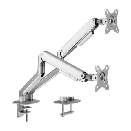 Support for two monitors - Installation on the table - Maximum load 9 kg/arm - Tilt -55º +55º - VESA 75x75mm - VESA - LDT63-C024
