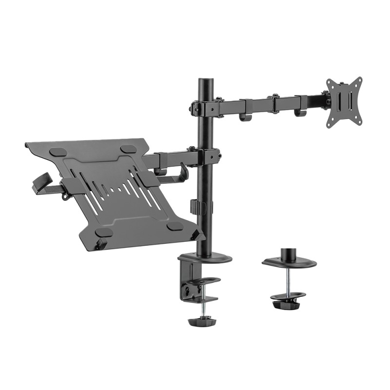 Monitor und PC-Arm - Installation auf dem Tisch - Maximale Belastung 9Kg - Neigung -45º +45º - VESA 75x75 - VESA 100x100mm - LDT