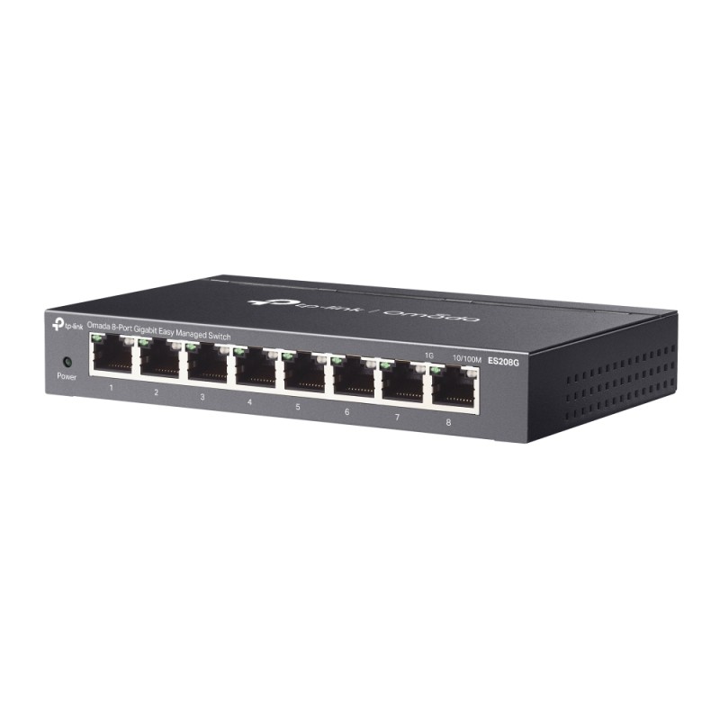 TP-Link Switch easy managed 8 Port &bull 8x 1 GbE &bull Fanless, Omada &bull ES208G - 253792 - 2