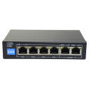 Switch PoE - 4 PoE + Ports 2 Uplink RJ45 - Geschwindigkeit bis zu 100 Mbps auf allen Ports - Insgesamt bis zu 60W für alle Ports