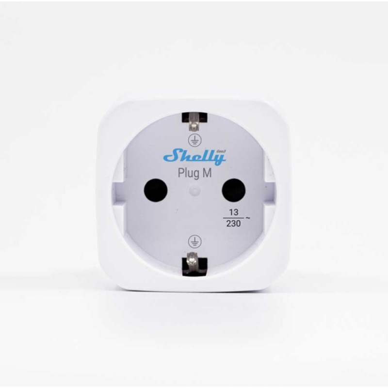 Shelly · Plug & Play "Plug M Gen3 White" · 2er Set · Smarter Zwischenstecker · 13A · Messfunktion · WLAN · BT · weiß - 252904 - 