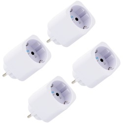 Shelly · Plug & Play "Plug M Gen3 White" · 4er Set · Smarter Zwischenstecker · 13A · Messfunktion · WLAN · BT · weiß - 252905 -
