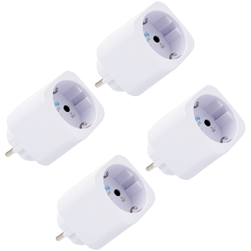 Shelly · Plug & Play "Plug M Gen3 White" · 4er Set · Smarter Zwischenstecker · 13A · Messfunktion · WLAN · BT · weiß - 252905 - 