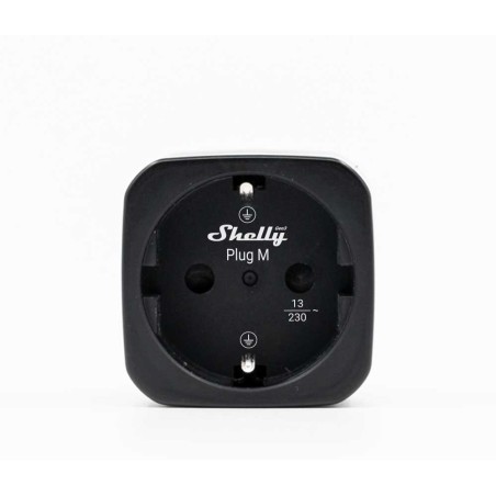 Shelly - Plug & Play "Plug M Gen3 Black" - Smart adapter plug - 13A - Measuring function - WLAN - BT - black - 252913 - 1