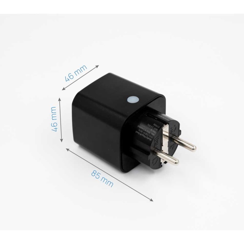 Shelly - Plug & Play "Plug M Gen3 Black" - Smart adapter plug - 13A - Measuring function - WLAN - BT - black - 252913 - 3