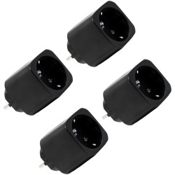 Shelly · Plug & Play "Plug M Gen3 Black" · 4er Set · Smarter Zwischenstecker · 13A · Messfunktion · WLAN · BT · schwarz - 252947