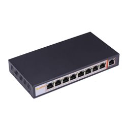 Lupus-Electronics 10996 PoE Switch, 8 Kanal, versorgt kompatible IP-Kameras, 10/100mbit, IEEE 802 af konform, 15.4 W, Schwarz 