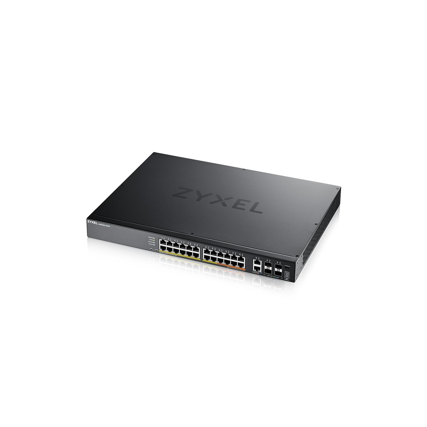 Zyxel Switch full managed Layer3 30 Port &bull 24x 1 GbE &bull PoE Budget 400 Watt &bull 16x PoE at &bull 10x PoE bt &bull 2x 10
