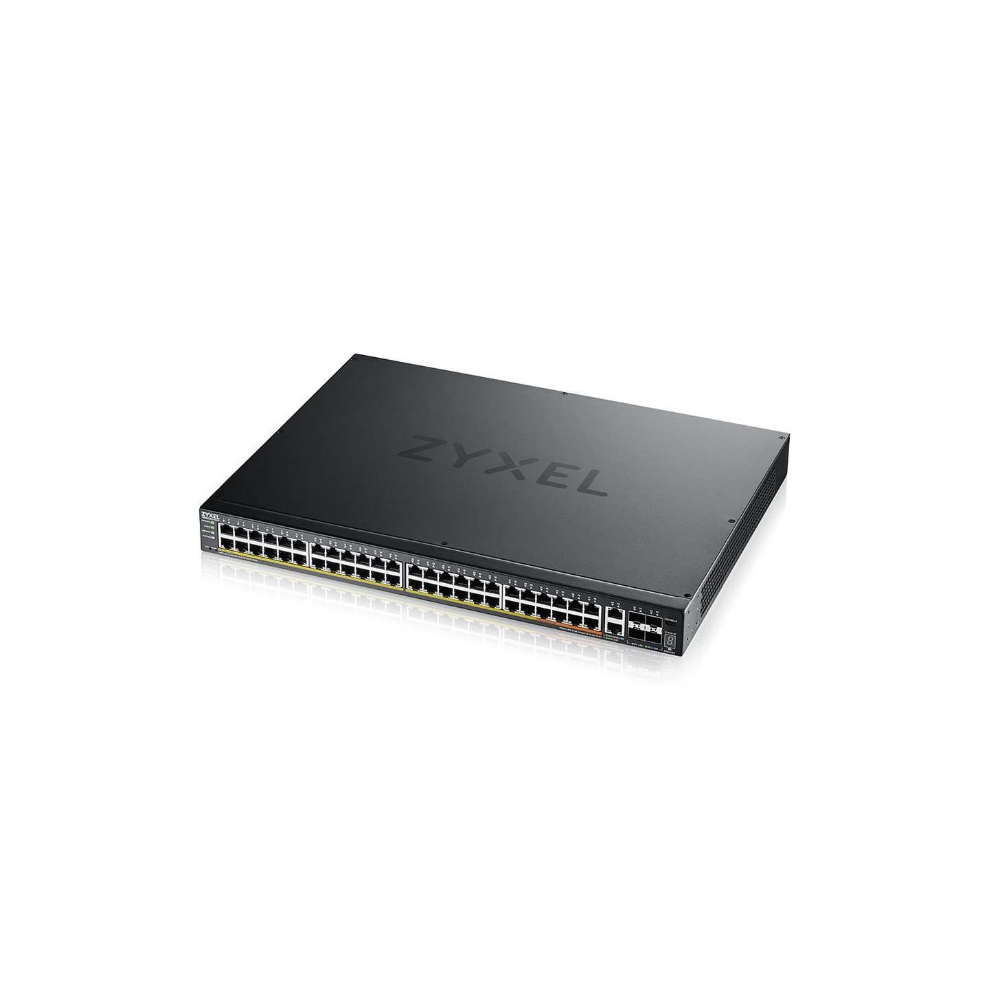 Zyxel Switch full managed Layer3 54 Port &bull 48x 1 GbE &bull PoE Budget 960 Watt &bull 40x PoE at &bull 10x PoE bt &bull 2x 10