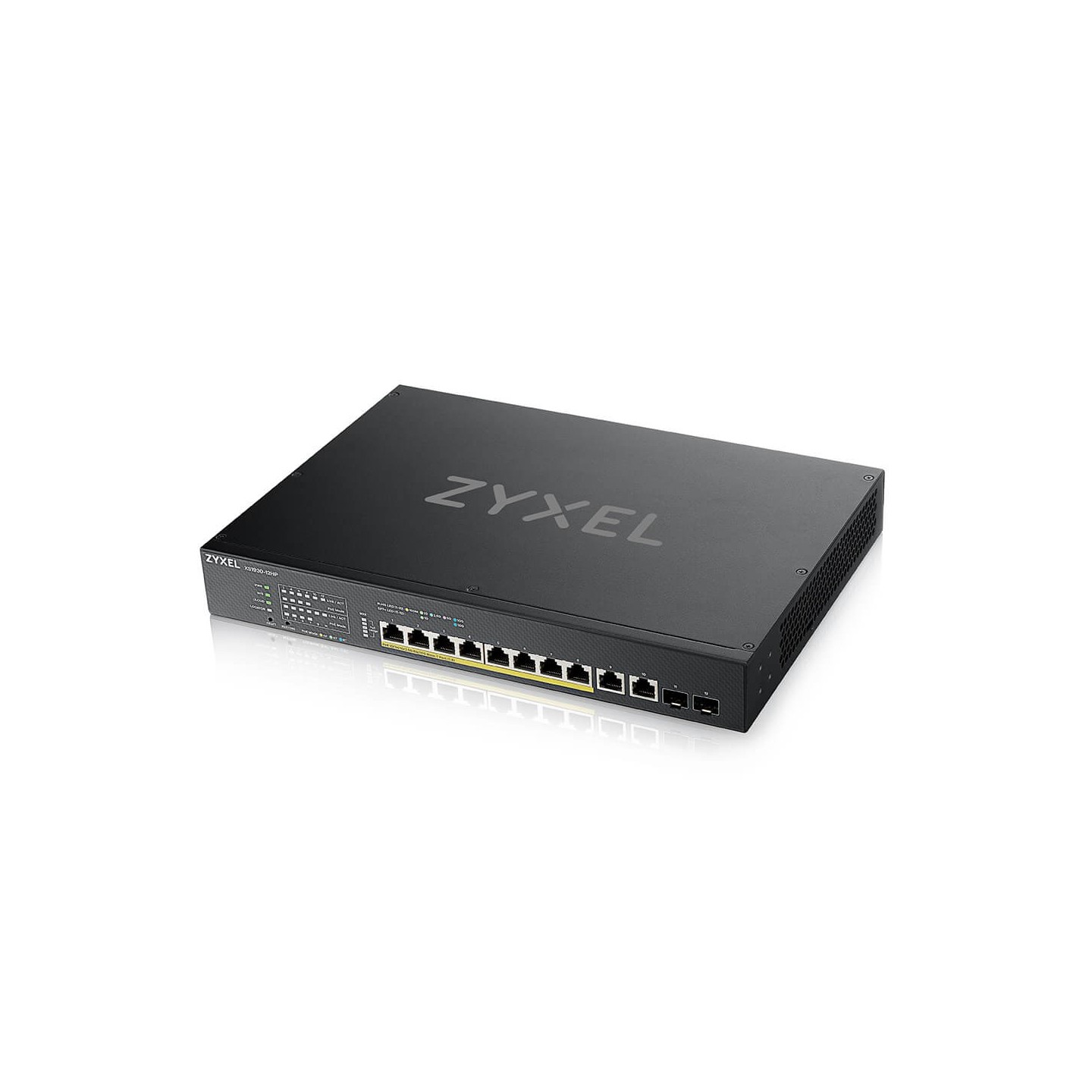 Zyxel Switch smart managed Layer2 12 Port &bull 10x 10 GbE &bull PoE Budget 375 Watt &bull 8x PoE bt &bull 2x SFP+ &bull 19" &bu