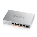 Zyxel Switch unmanaged Layer2 5 Port &bull 5x 10/2.5 GbE &bull 1x SFP + &bull PoE Budget 70 Watt &bull 4x PoE bt &bull Desktop &
