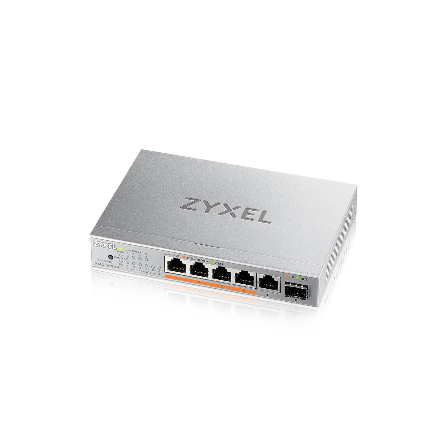 Zyxel Switch unmanaged Layer2 5 Port &bull 5x 10/2.5 GbE &bull 1x SFP + &bull PoE Budget 70 Watt &bull 4x PoE bt &bull Desktop &