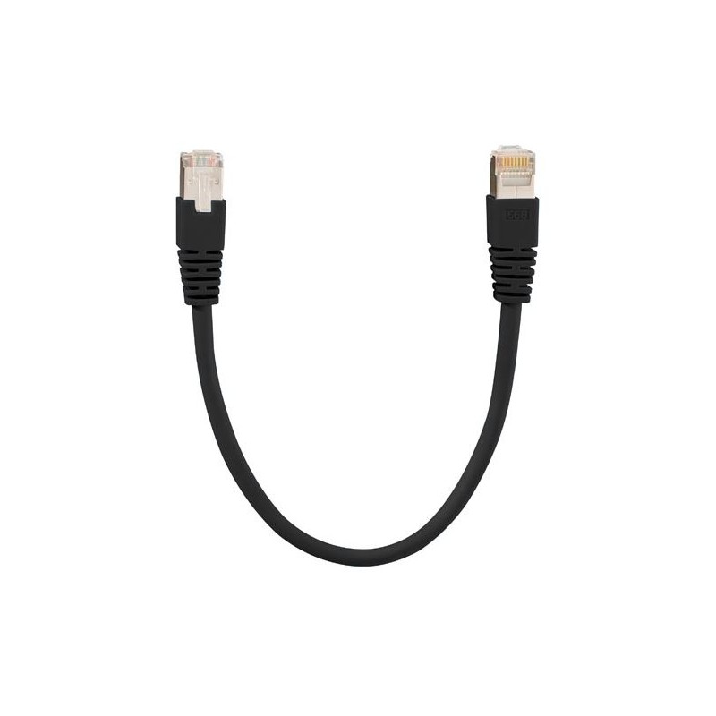 Rutenbeck Patchkabel RJ45, CAT6A 500Mhz, 1,0m, schwarz, S-STP(S/FTP), LSZH, AWG26,, PK Cat.6A iso U 6 kV HF 1,0 m sw - 242315 - 